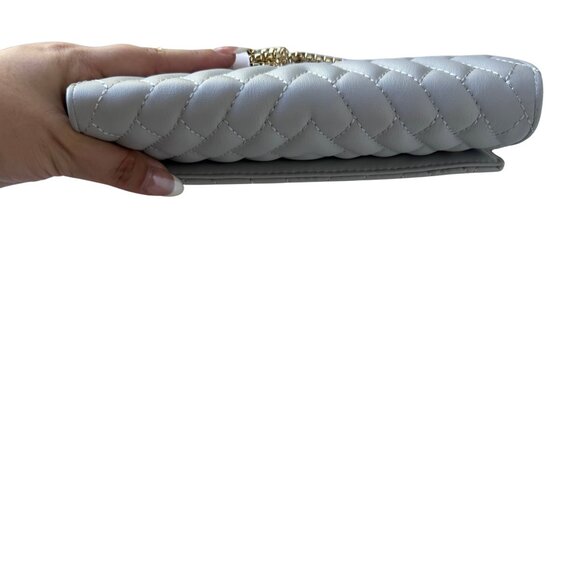 New with Tags Zara Silver Gold Robe Chain Quilted Crossbody Wallet Purse HandBag - Picture 8 of 10